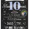 Meilensteintafel Chalkboard Geschenk 10. Hochzeitstag Rosenhochzeit Personalisiert Jubiläum Ehepaar 1zigartig 1