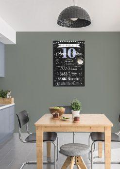 Meilensteintafel Chalkboard Geschenk 10. Hochzeitstag Rosenhochzeit Personalisiert Jubiläum Ehepaar 1zigartig02