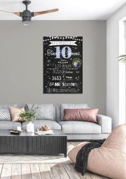 Meilensteintafel Chalkboard Geschenk 10. Hochzeitstag Rosenhochzeit Personalisiert Jubiläum Ehepaar 1zigartig03