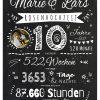 Meilensteintafel Chalkboard Geschenk 10. Hochzeitstag Rosenhochzeit Personalisiert Retro Lights 1 (1)