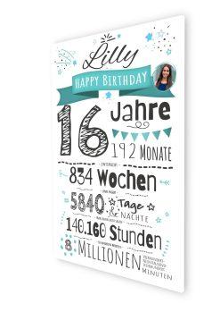 Meilensteintafel Chalkboard Geschenk 16. Geburtstag Personalisiert Junge Mädchen Geburtstagstafel Zahlenspaß (4)