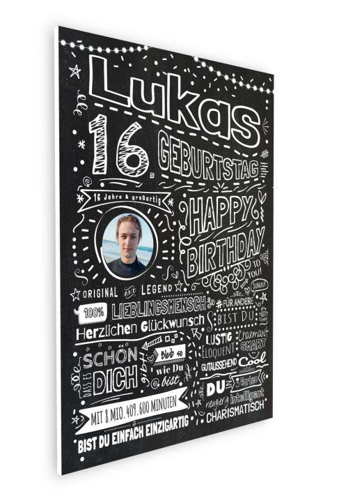 Meilensteintafel Chalkboard Geschenk 16. Geburtstag Personalisiert Kreidetafel Design Teenager Mädchen Junge Pure Chalk07