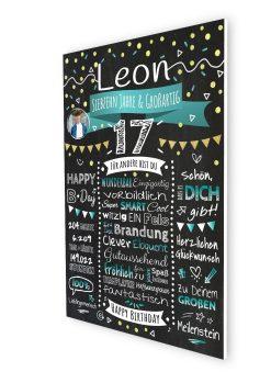 Meilensteintafel Chalkboard Geschenk 17. Geburtstag Personalisiert Geburtstagstafel Klassik Teenager Mädchen Junge06