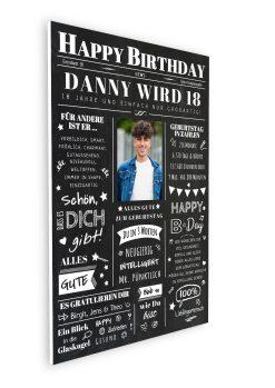 Meilensteintafel Chalkboard Geschenk 18. Geburtstag Zeitung Geburtstagsposter Jahrgangsposter Personalisiert Frau Mann Happy Birthday07