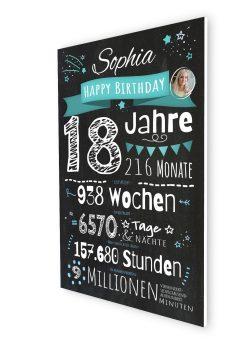 Meilensteintafel Chalkboard Geschenk 18. Geburtstag Personalisiert Junge Mädchen Geburtstagstafel Zahlenspaß (4)