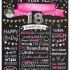 Meilensteintafel Chalkboard Geschenk 18. Geburtstag Personalisiert Volljährigkeit Geburtstagstafel Klassik Mann Frau Rosa