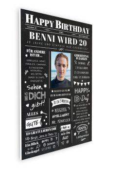 Meilensteintafel Chalkboard Geschenk 20. Geburtstag Zeitung Geburtstagsposter Jahrgangsposter Personalisiert Frau Mann Happy Birthday (8)