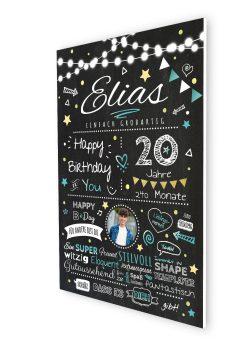 Meilensteintafel Chalkboard Geschenk 20. Geburtstag Personalisiert Geburtstagstafel Frau Mann Chalk O Classic (7)