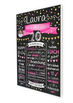 Meilensteintafel Chalkboard Geschenk 20. Geburtstag Personalisiert Geburtstagstafel Klassik Mann Frau07