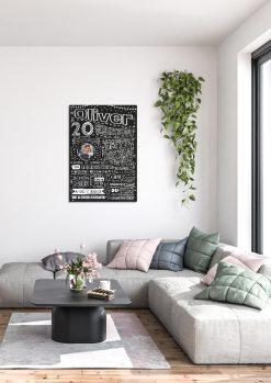 Meilensteintafel Chalkboard Geschenk 20. Geburtstag Personalisiert Kreidetafel Design Frau Mann Pure Chalk01