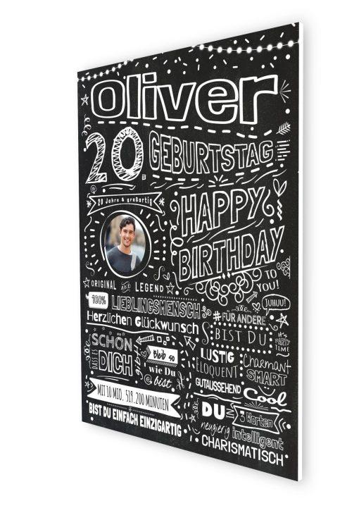 Meilensteintafel Chalkboard Geschenk 20. Geburtstag Personalisiert Kreidetafel Design Frau Mann Pure Chalk07