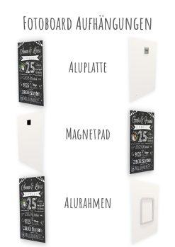 Meilensteintafel Chalkboard Geschenk 25. Hochzeitstag Silberhochzeit Personalisiert Jubiläum Ehepaar Retro Lights14