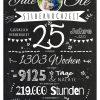 Meilensteintafel Chalkboard Geschenk 25. Hochzeitstag Silberhochzeit Personalisiert Retro Stilvoll 2 (1)