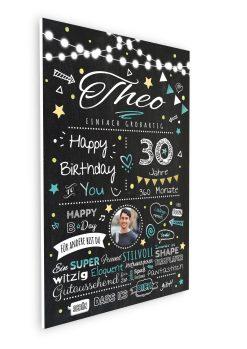 Meilensteintafel Chalkboard Geschenk 30. Geburtstag Personalisiert Geburtstagstafel Frau Mann Chalk O Classic (8)