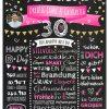 Meilensteintafel Chalkboard Geschenk 30. Geburtstag Personalisiert Geburtstagstafel Klassik Mann Frau Rosa