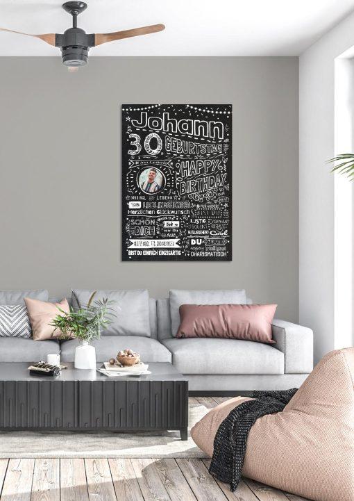 Meilensteintafel Chalkboard Geschenk 30. Geburtstag Personalisiert Kreidetafel Design Frau Mann Pure Chalk03