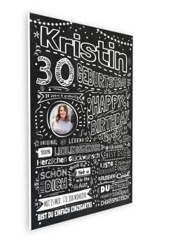 Meilensteintafel Chalkboard Geschenk 30. Geburtstag Personalisiert Kreidetafel Design Frau Mann Pure Chalk08