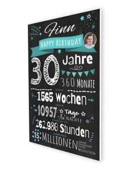 Meilensteintafel Chalkboard Geschenk 30. Geburtstag Personalisiert Mann Frau Geburtstagstafel Zahlenspaß07