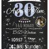 Meilensteintafel Chalkboard Geschenk 30. Hochzeitstag Perlenhochzeit Personalisiert Jubiläum Ehepaar 1zigartig 2