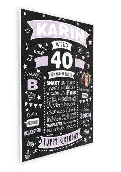 Meilensteintafel Chalkboard Geschenk 40. Geburtstag Personalisiert Geburtstagsposter Frau Mann Retro Classic08