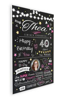 Meilensteintafel Chalkboard Geschenk 40. Geburtstag Personalisiert Geburtstagstafel Frau Mann Chalk O Classic (8)