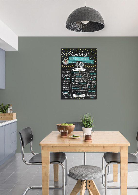 Meilensteintafel Chalkboard Geschenk 40. Geburtstag Personalisiert Geburtstagstafel Klassik Mann Frau02