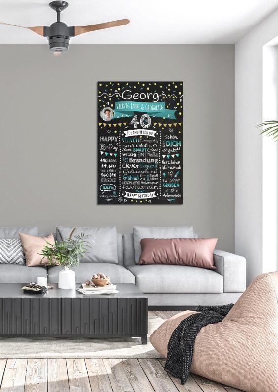 Meilensteintafel Chalkboard Geschenk 40. Geburtstag Personalisiert Geburtstagstafel Klassik Mann Frau03