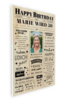 Meilensteintafel Chalkboard Geschenk 50. Geburtstag Zeitung Geburtstagsposter Jahrgangsposter Personalisiert Frau Mann Happy Birthday (7)