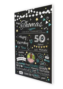 Meilensteintafel Chalkboard Geschenk 50. Geburtstag Personalisiert Geburtstagstafel Frau Mann Chalk O Classic (7)