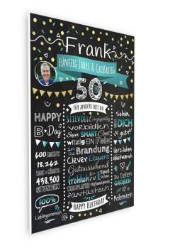 Meilensteintafel Chalkboard Geschenk 50. Geburtstag Personalisiert Geburtstagstafel Klassik Mann Frau08