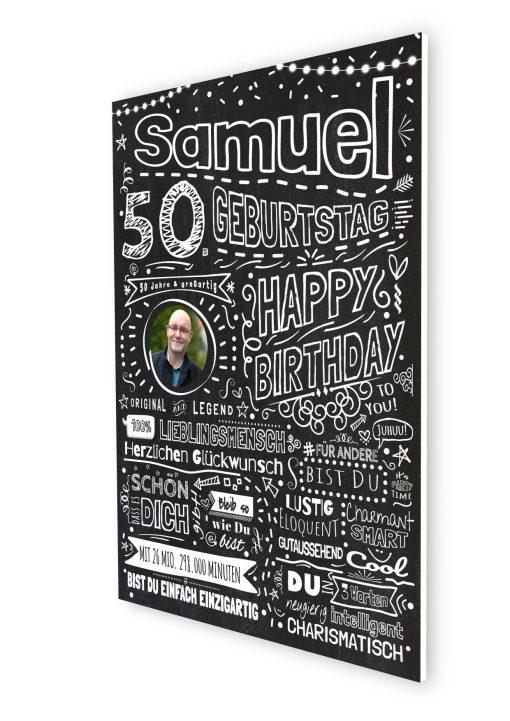 Meilensteintafel Chalkboard Geschenk 50. Geburtstag Personalisiert Kreidetafel Design Frau Mann Pure Chalk07