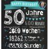 Meilensteintafel Chalkboard Geschenk 50. Geburtstag Personalisiert Mann Frau Geburtstagstafel Zahlenspaß Chalk