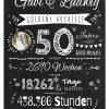 Meilensteintafel Chalkboard Geschenk 50. Hochzeitstag Goldene Hochzeit Jubiläum Ehepaar Personalisiert Retro Lights