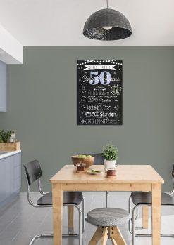 Meilensteintafel Chalkboard Geschenk 50. Hochzeitstag Goldene Hochzeit Personalisiert Jubiläum Ehepaar 1zigartig02