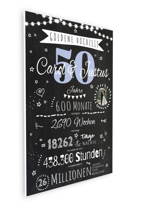 Meilensteintafel Chalkboard Geschenk 50. Hochzeitstag Goldene Hochzeit Personalisiert Jubiläum Ehepaar 1zigartig08