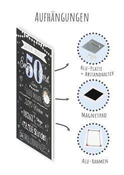 Meilensteintafel Chalkboard Geschenk 50. Hochzeitstag Goldene Hochzeit Personalisiert Jubiläum Ehepaar 1zigartig10