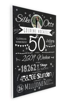 Meilensteintafel Chalkboard Geschenk 50. Hochzeitstag Goldene Hochzeit Personalisiert Jubiläum Ehepaar Retro Stilvoll08