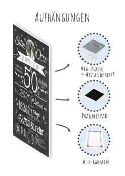 Meilensteintafel Chalkboard Geschenk 50. Hochzeitstag Goldene Hochzeit Personalisiert Jubiläum Ehepaar Retro Stilvoll10