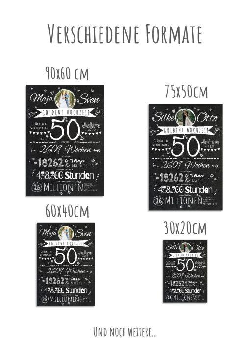 Meilensteintafel Chalkboard Geschenk 50. Hochzeitstag Goldene Hochzeit Personalisiert Jubiläum Ehepaar Retro Stilvoll12