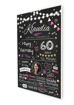 Meilensteintafel Chalkboard Geschenk 60. Geburtstag Personalisiert Geburtstagstafel Frau Mann Chalk O Classic (7)