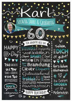 Meilensteintafel Chalkboard Geschenk 60. Geburtstag Personalisiert Geburtstagstafel Klassik Mann Frau (16)