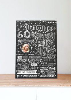 Meilensteintafel Chalkboard Geschenk 60. Geburtstag Personalisiert Kreidetafel Design Frau Mann Pure Chalk06