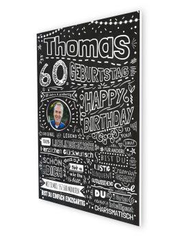 Meilensteintafel Chalkboard Geschenk 60. Geburtstag Personalisiert Kreidetafel Design Frau Mann Pure Chalk07