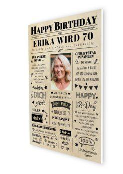 Meilensteintafel Chalkboard Geschenk 70. Geburtstag Zeitung Geburtstagsposter Jahrgangsposter Personalisiert Frau Mann Happy Birthday (7)