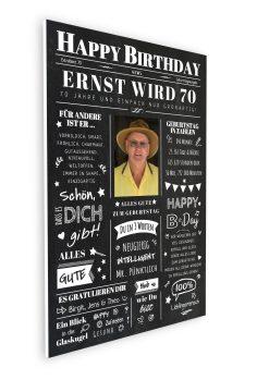 Meilensteintafel Chalkboard Geschenk 70. Geburtstag Zeitung Geburtstagsposter Jahrgangsposter Personalisiert Frau Mann Happy Birthday (8)