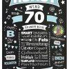 Meilensteintafel Chalkboard Geschenk 70. Geburtstag Personalisiert Geburtstagsposter Frau Mann Retro Classic Blau