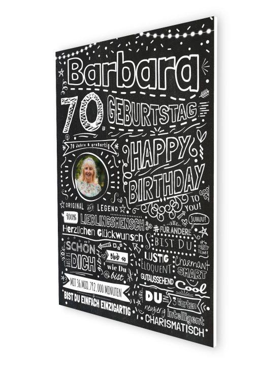 Meilensteintafel Chalkboard Geschenk 70. Geburtstag Personalisiert Kreidetafel Design Frau Mann Pure Chalk07