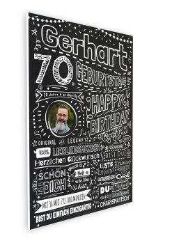 Meilensteintafel Chalkboard Geschenk 70. Geburtstag Personalisiert Kreidetafel Design Frau Mann Pure Chalk08