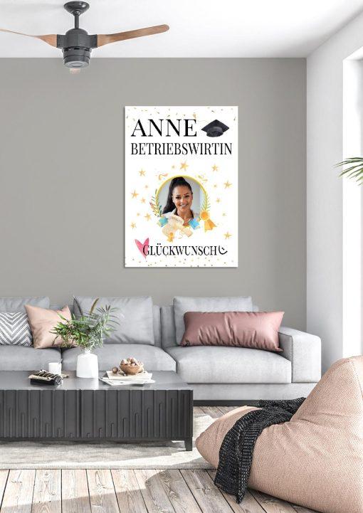 Meilensteintafel Chalkboard Geschenk Betriebswirt Bwl Personalisiert Mann Frau White Spot03