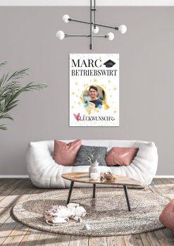 Meilensteintafel Chalkboard Geschenk Betriebswirt Bwl Personalisiert Mann Frau White Spot04